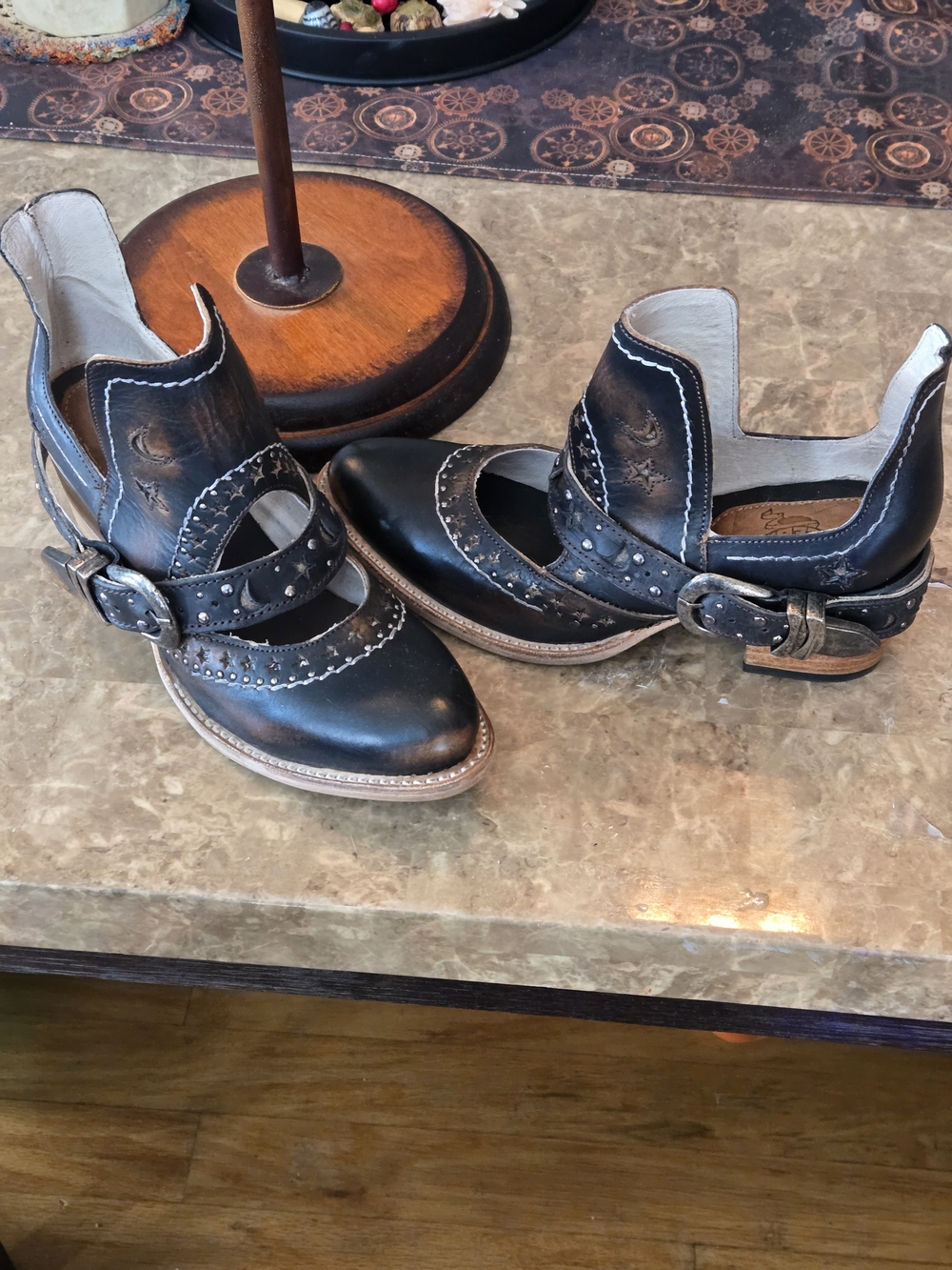 NWT- Freebird by Steven Black Cutout Studded Leather Ankle Booties - 8